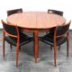 Table et chaises en palissandre Møller modèle 80 par Niels Otto (NO) Møller pour JL Møllers, années 1960, ensemble de 5.