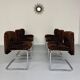 6 old tubular and velvet chairs Italian design from the 70s