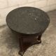 Side table tripod Empire style in solid mahogany and grey marble tray