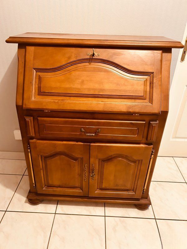 Solid wood secretary desk