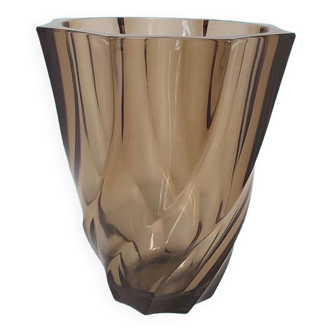 Lever smoked glass vase