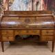 Bureau à cylindre de centre en noyer, époque Louis XVI