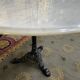 Oval bistro table in cast iron Carrara marble