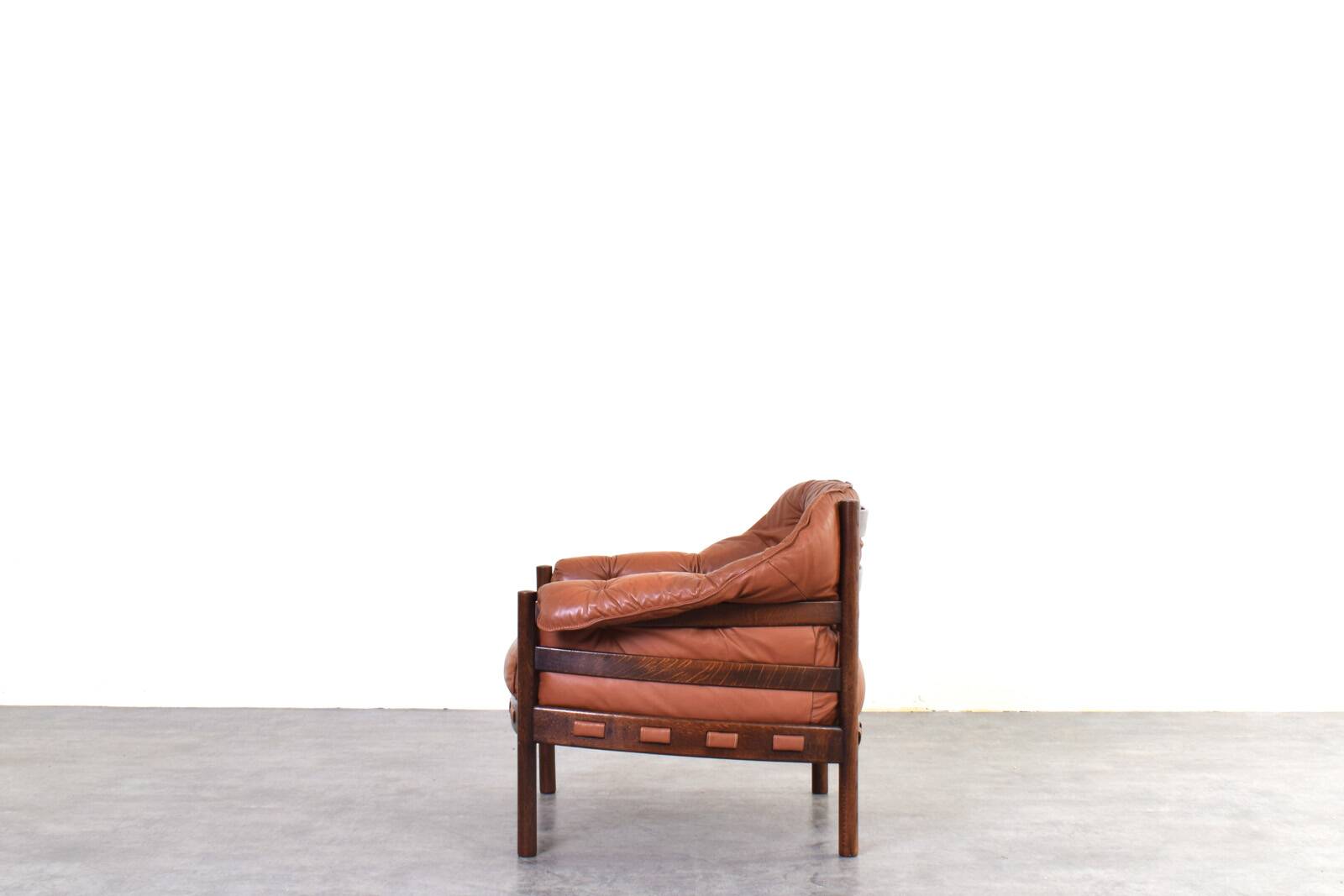 Mid-Century Oak & Leather Armchairs by Arne Norell for Coja, 1960s, Set 4