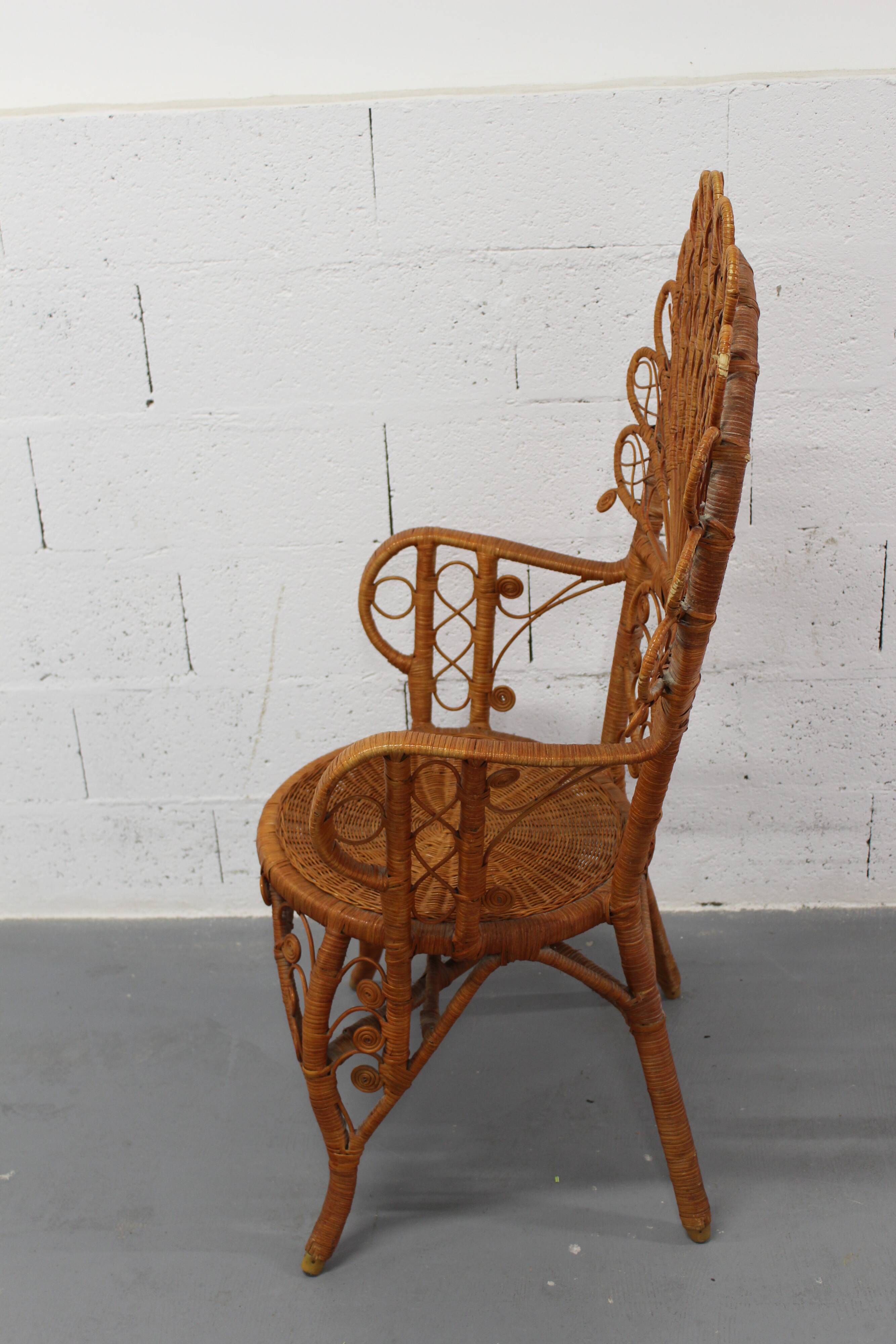 Emmanuelle peacock rattan armchair