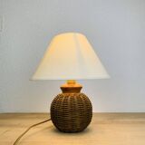 Vintage rattan ball lamp from the 60s