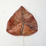 Mid-Century ceramic earthenware sconce, palm leaf shaped