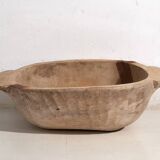 Large antique solid wood bowl (c.1900) #1