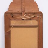 Antique Dutch Brass Ornate Repousse hanging Mirror Hall Cabinet