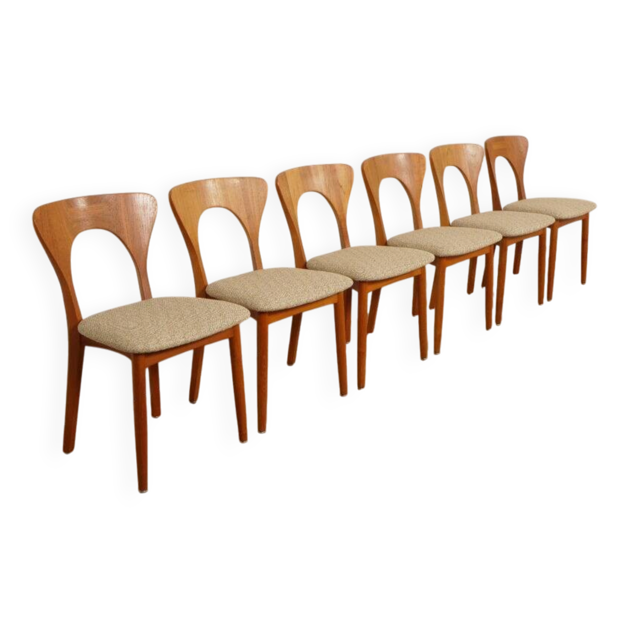 6 chaises de salle à manger | Koefoeds Hornslets | Niels Koefoed | Modèle Peter | Teck