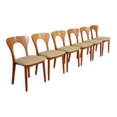 6 chaises de salle à manger | Koefoeds Hornslets | Niels Koefoed | Modèle Peter | Teck