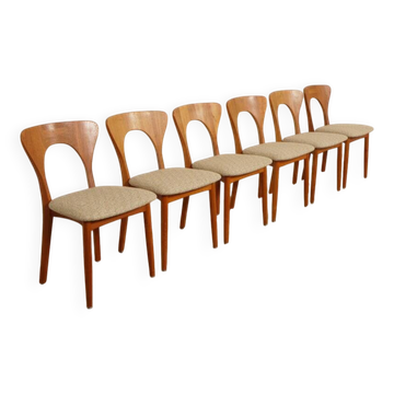 6 chaises de salle à manger | Koefoeds Hornslets | Niels Koefoed | Modèle Peter | Teck