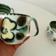 Set of 4 vintage Boch Belgium cups from the 1960s.