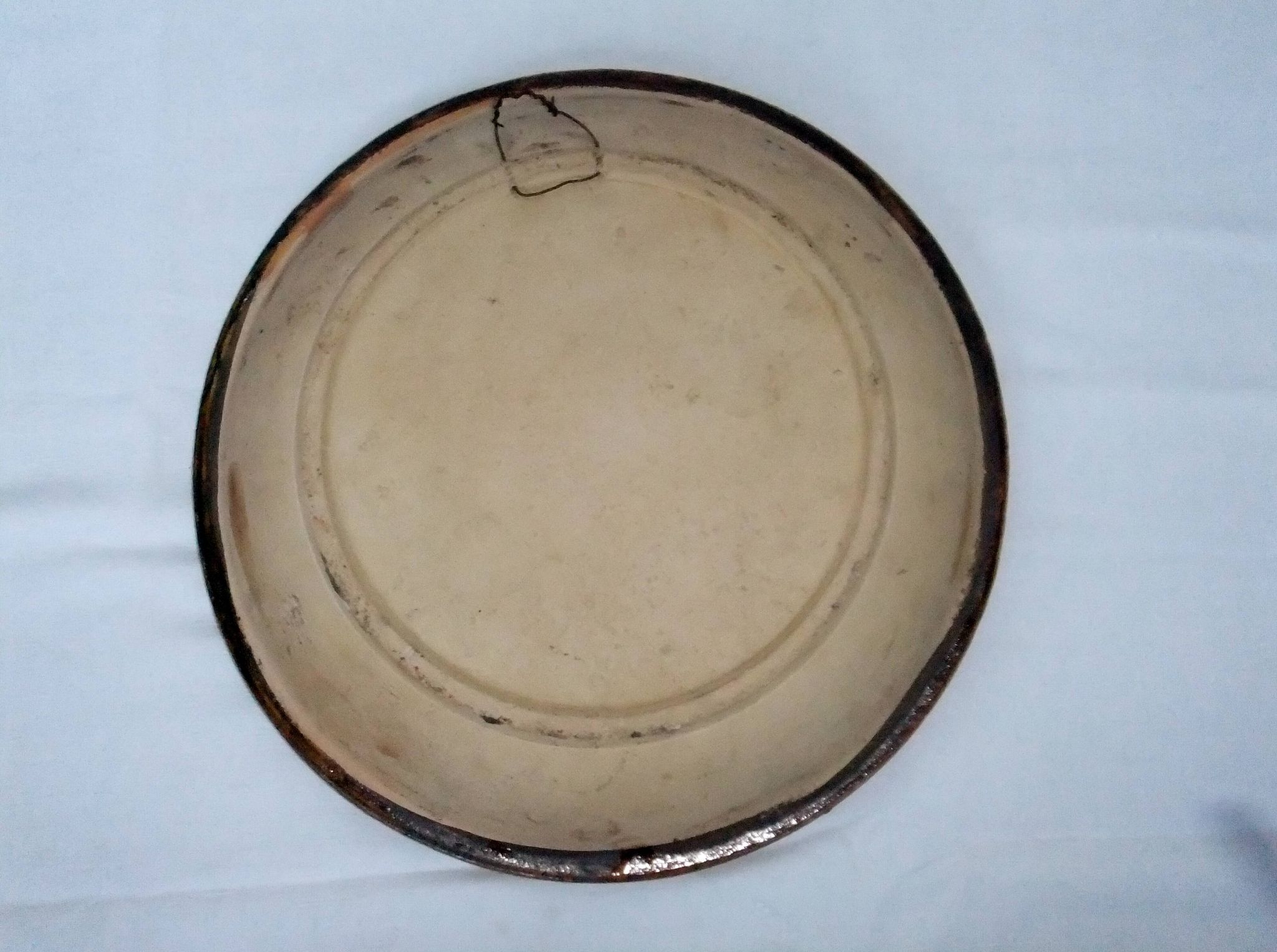 plat ancien terre cuite décor au coq