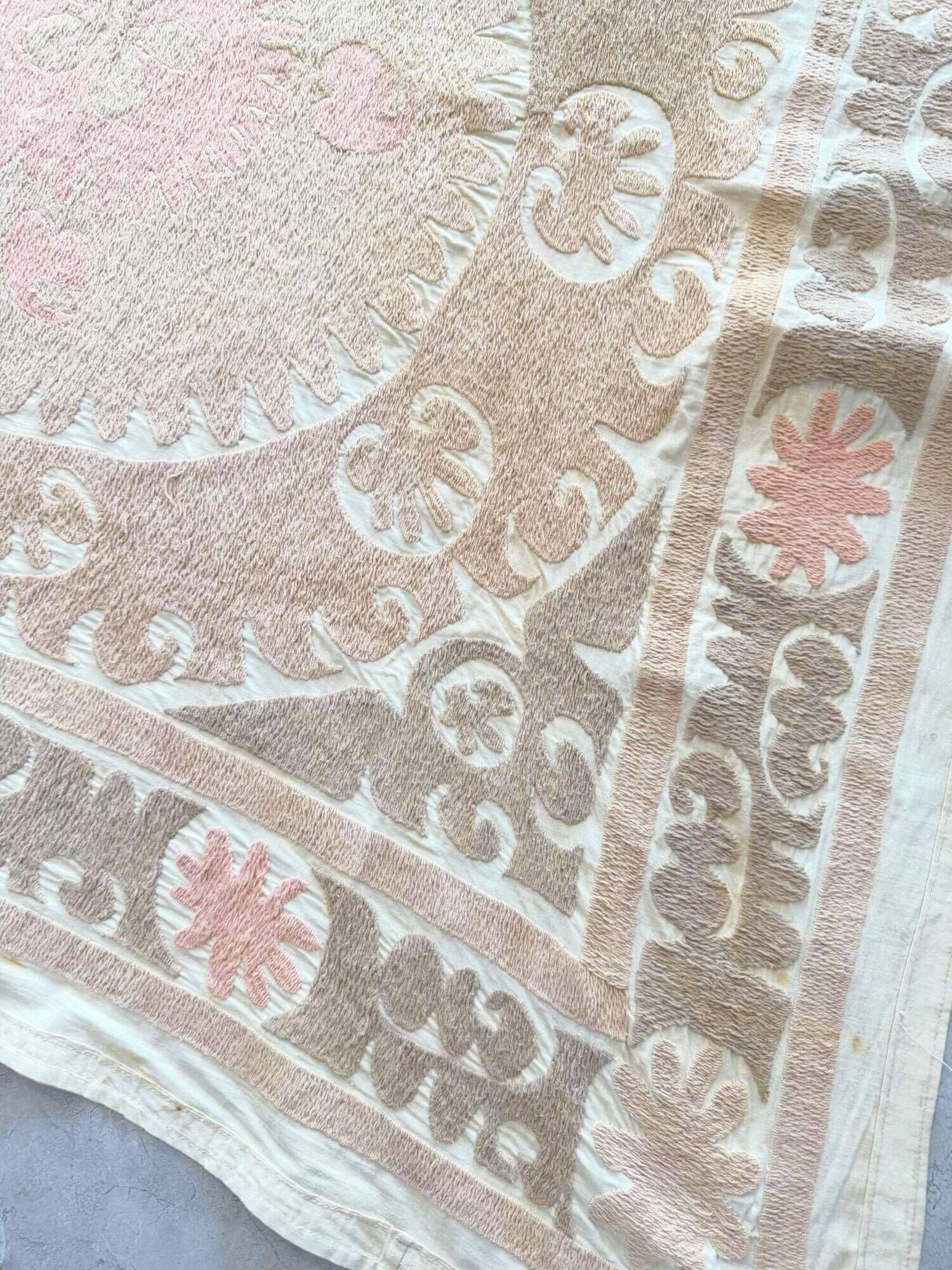 Vintage hand-embroidered tablecloth 123x132 cm
