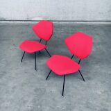 Set of Mid-Century Modern Low Side Chairs, Italy, 1950s