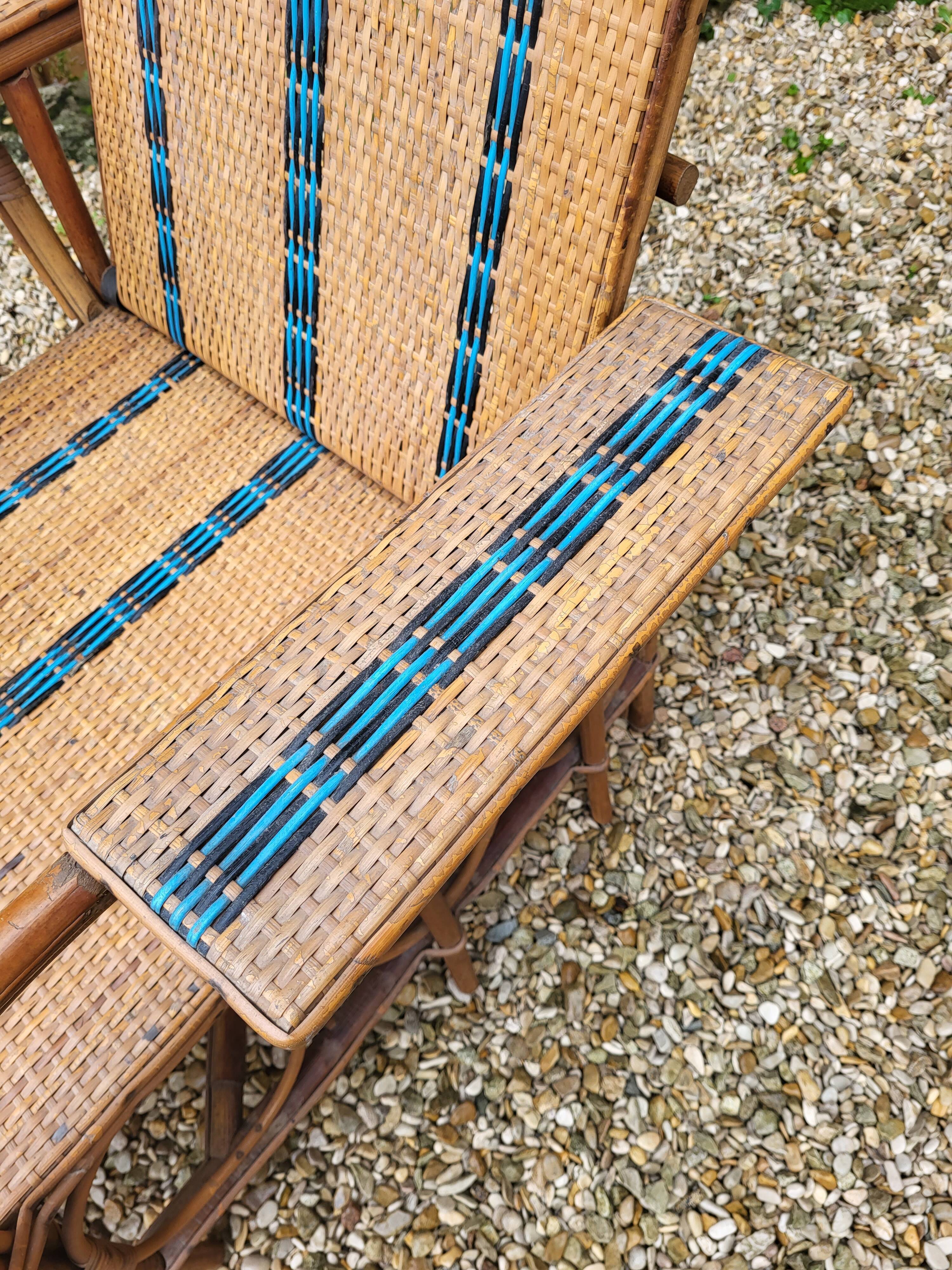 Rattan armchair / chaise longue