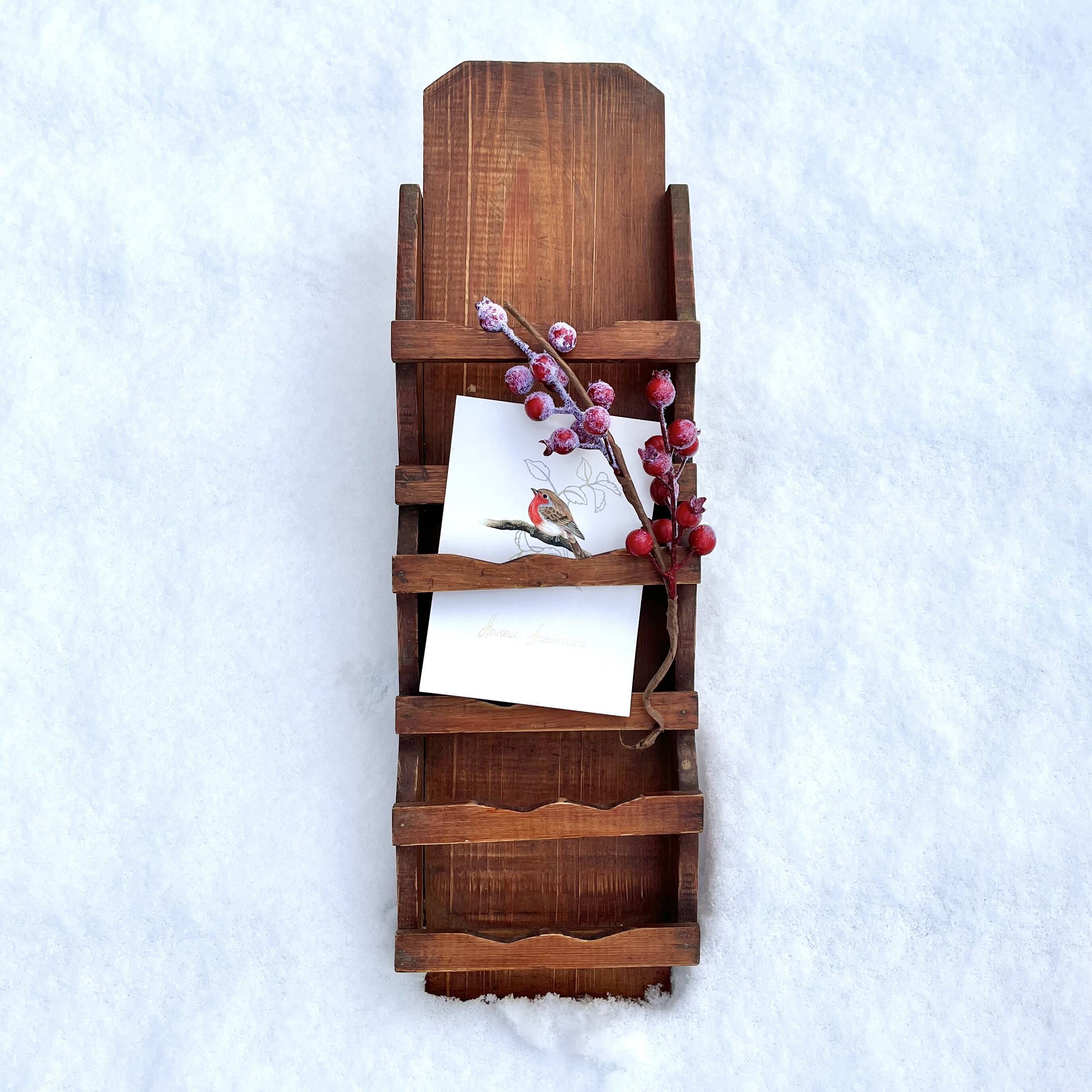 Old wall shelf for postcards or mail