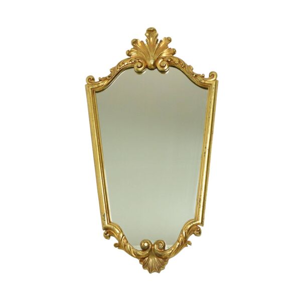 Miroir en feuille d'or classique miroir crêté style baroque 79 cm