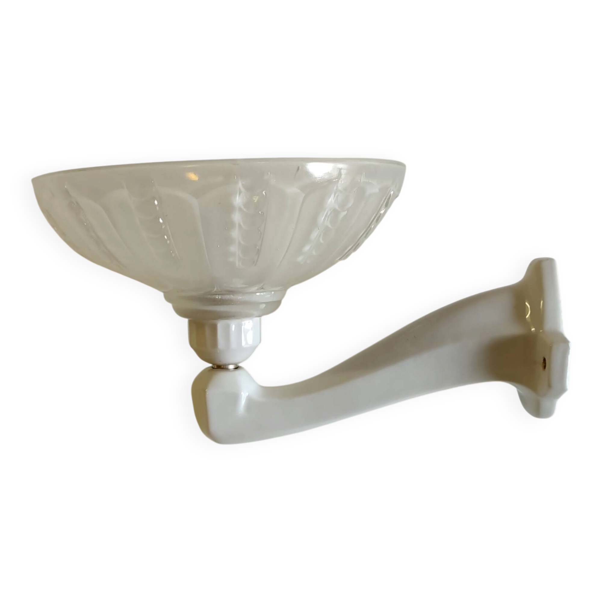 Art Deco wall light in porcelain and glass paste - 1930s/40s