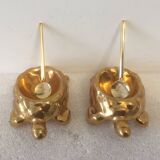 Salt and pepper - limoges porcelain "turtles" gilded - art deco