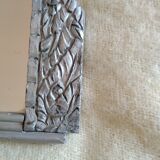 Small Art Deco mirror wood and silver metal