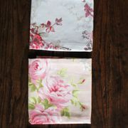 4 serviettes de table Fleurs Pois romantique