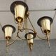 Circa 1950, gilded brass chandelier