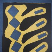 Henri matisse: cut-out on blue background - signed lithograph