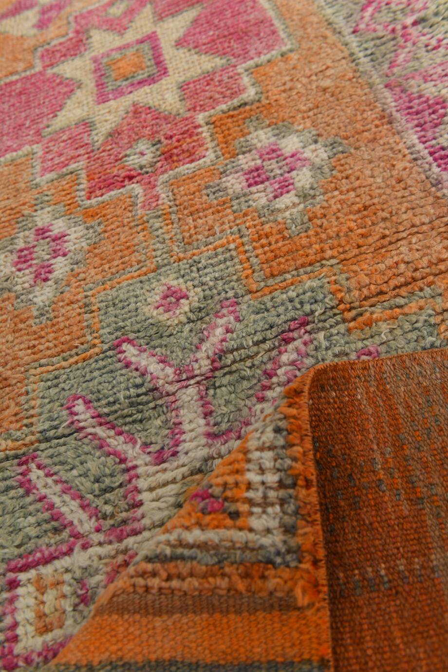 Pink Oriental Vintage Runner Rug, 86x309Cm