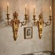 Pair of Gold Wall Sconces in Louis XVI Style from the Napoleonic III Era, Apolon, 19th Century