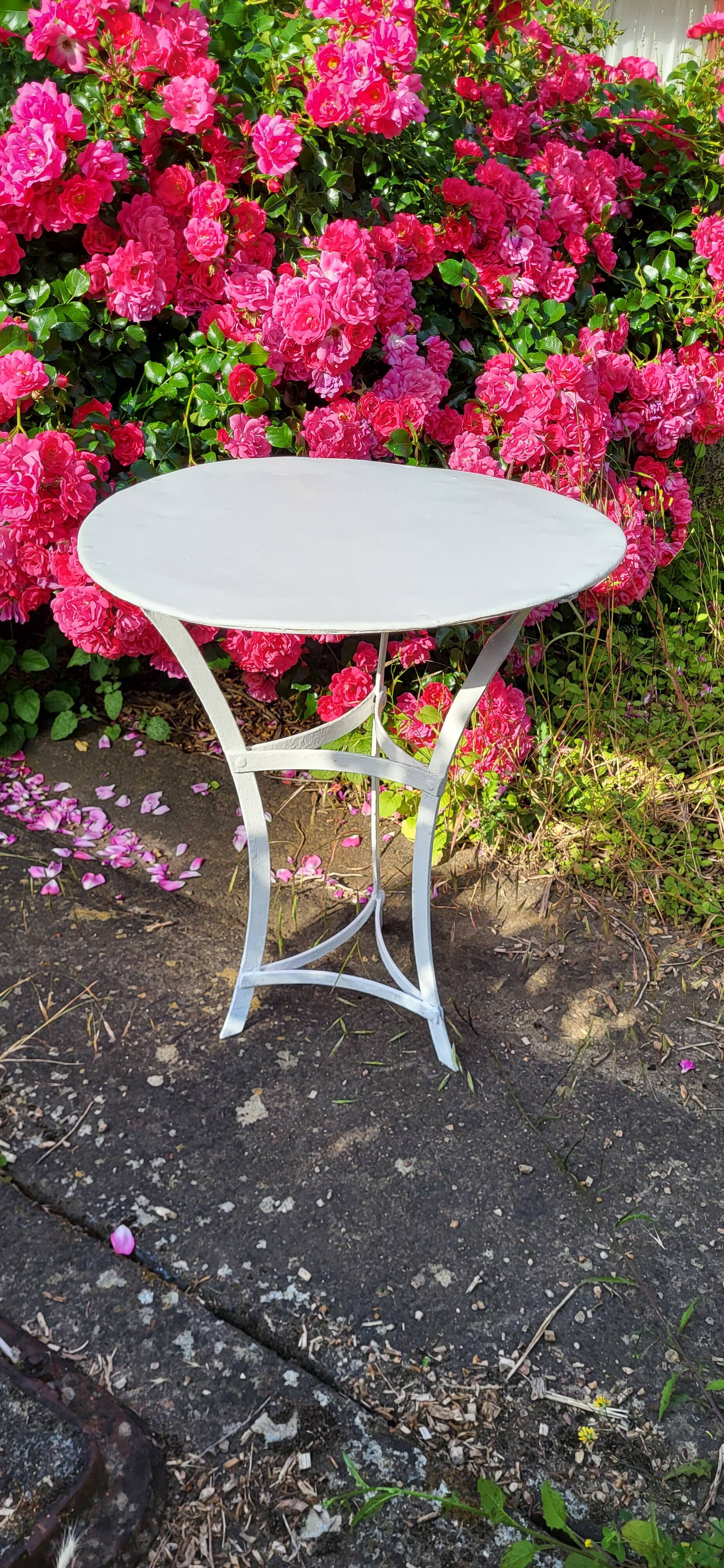 Iron garden coffee table / pedestal table