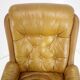 Midcentury Swivel Leather Armchair, Peem, Finland, 1970s