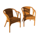 Paire de fauteuils en rotin