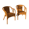 Pair of rattan armchairs