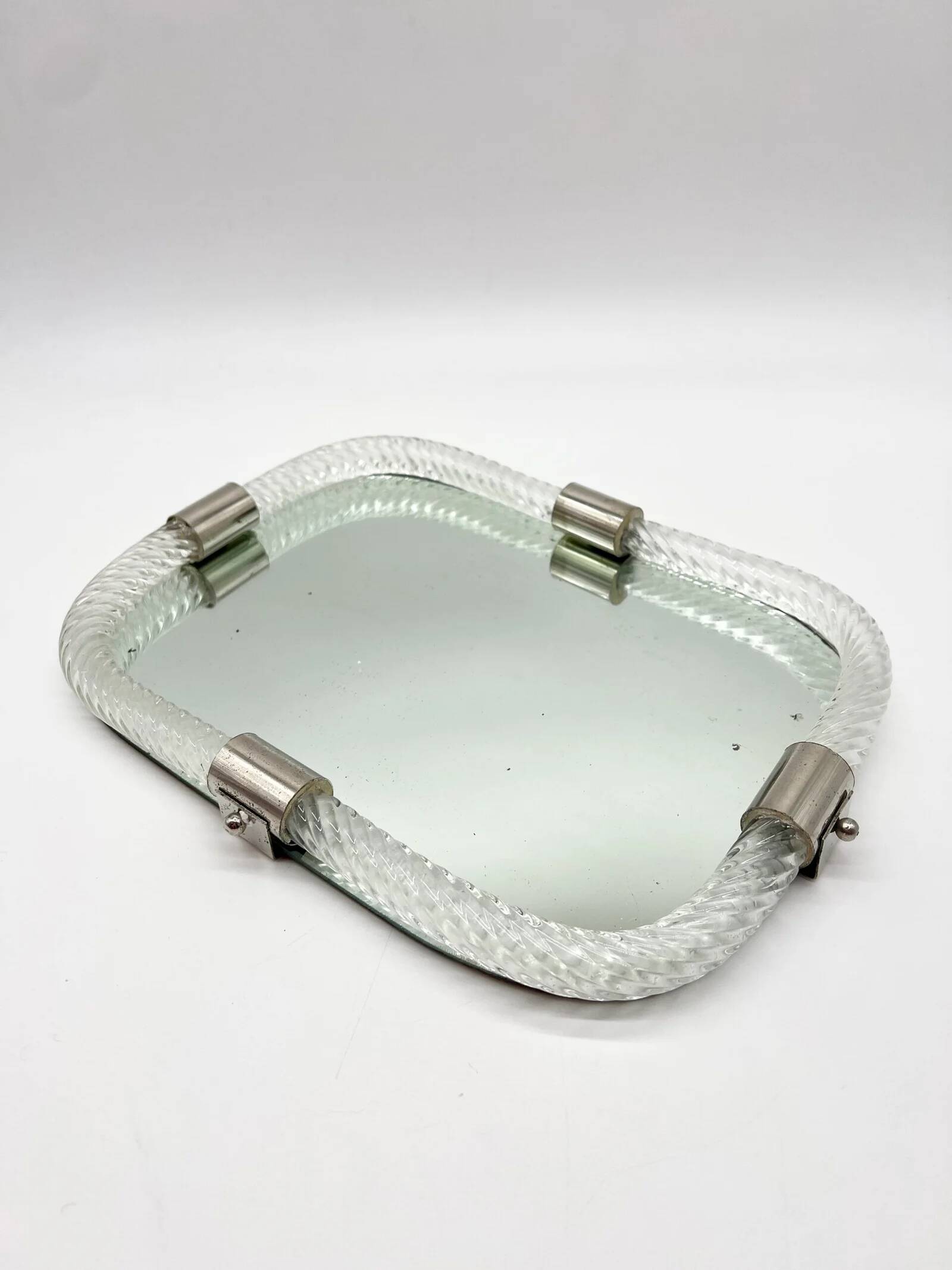 Venetian "dishcloth" mirror in Murano glass, 1960s