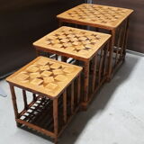 1940s marquetry nesting tables