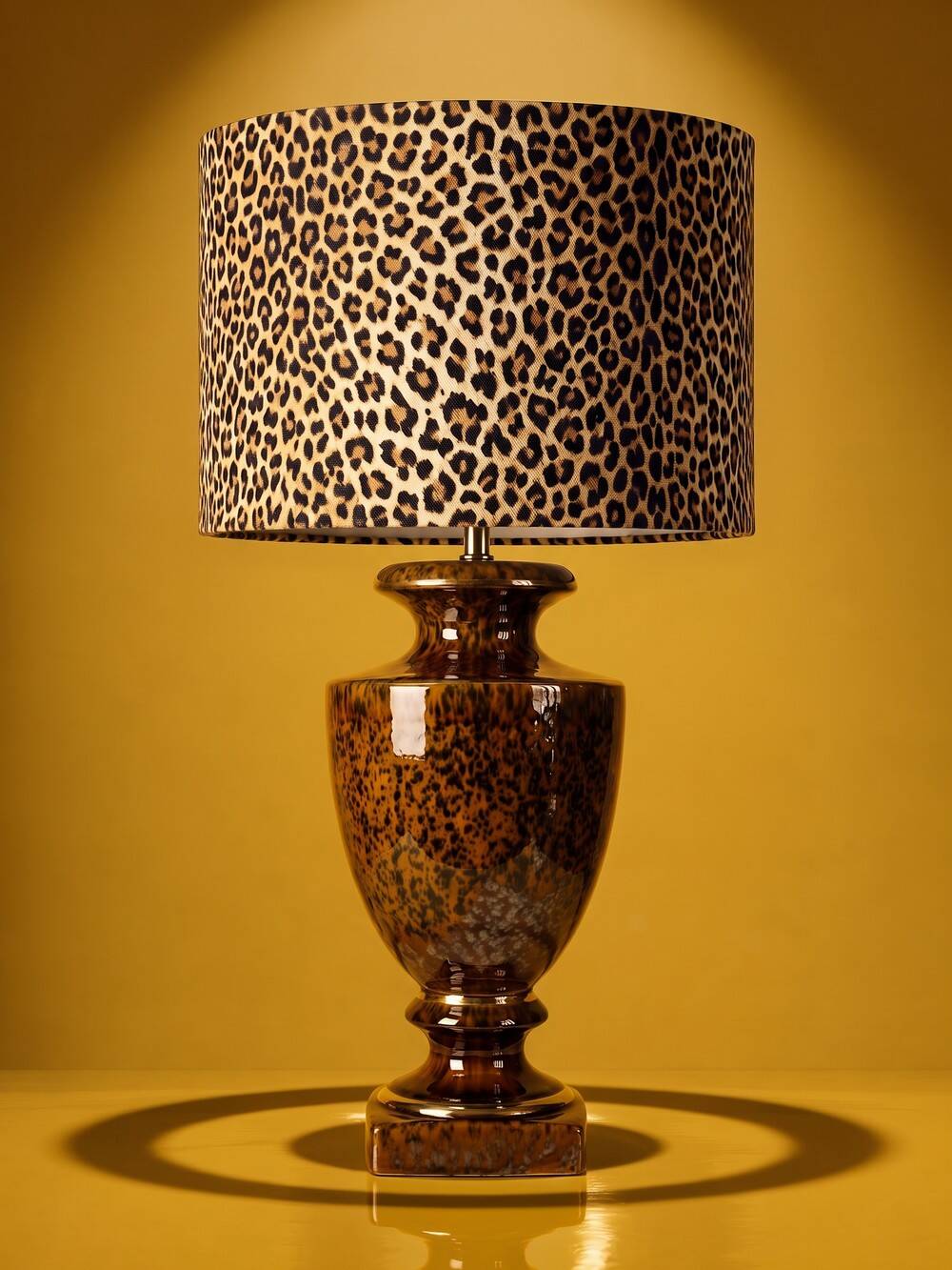 Vintage Italian lamp in pyrite ceramic, 1970s-1980s Hollywood Regency.