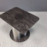 Ecthed metal brutalist side table, 1970s