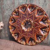 Vintage French oyster tray in Majolica from Vallauris