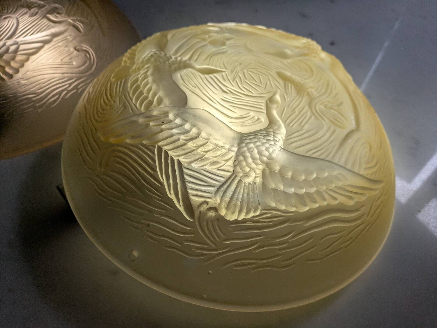 Art Deco pendant light duo