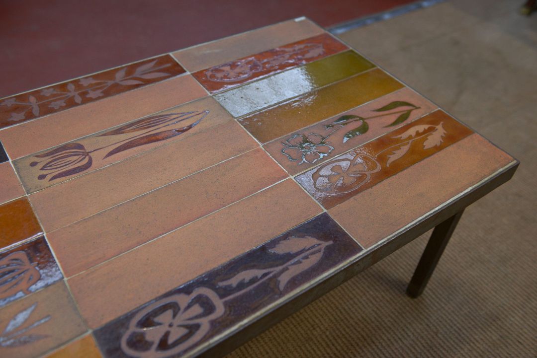 Vintage coffee table Capron 1970 ceramic