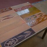 Table basse vintage Capron 1970 en céramique