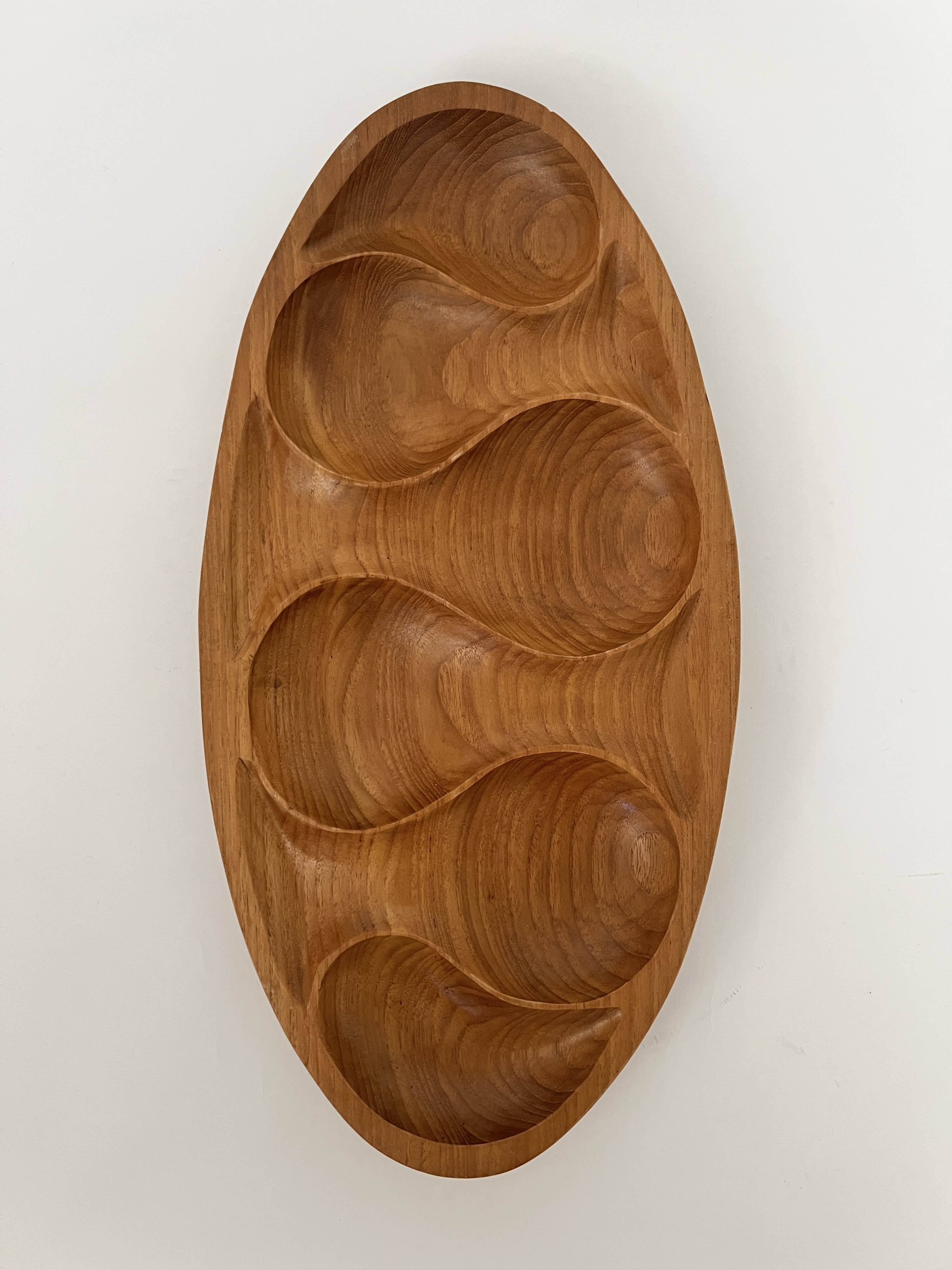 Large designer tray in solid teak - Laur Jensen, Denmark 1970