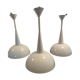 Lot de 3 lampes metal et verre holophane design année 70