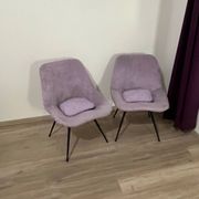 Pair of furry armchairs