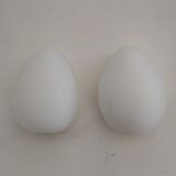 Lot de 2 demi-globes en opaline formeoeuf