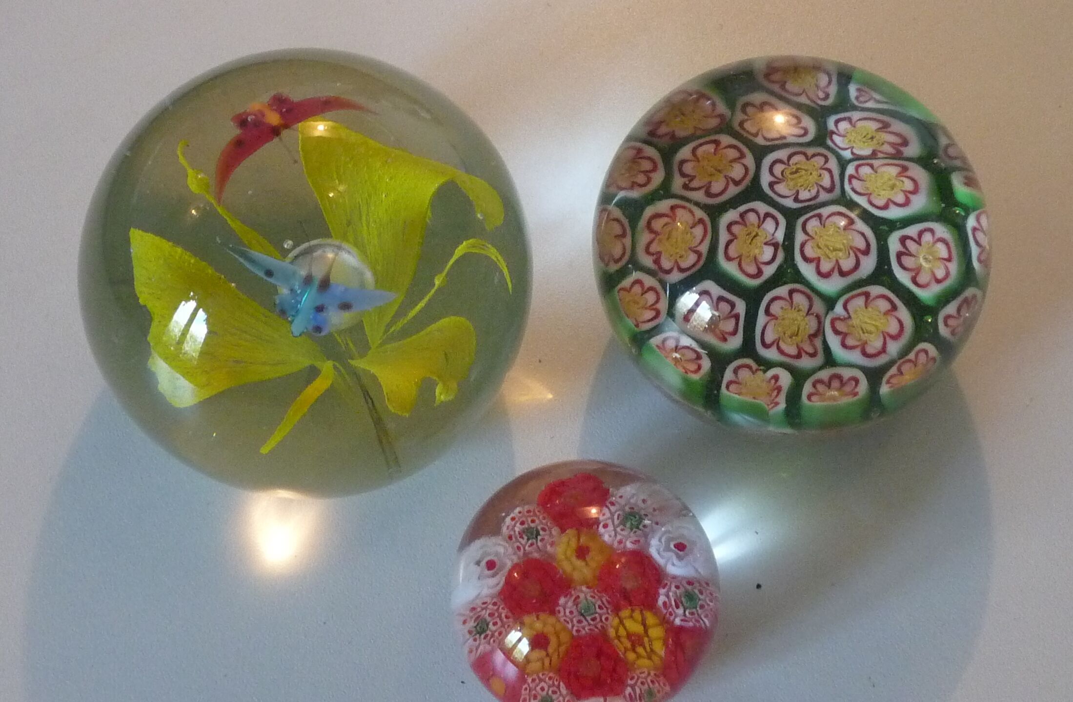 Lot of 3 balls of sulphide, vintage 70s