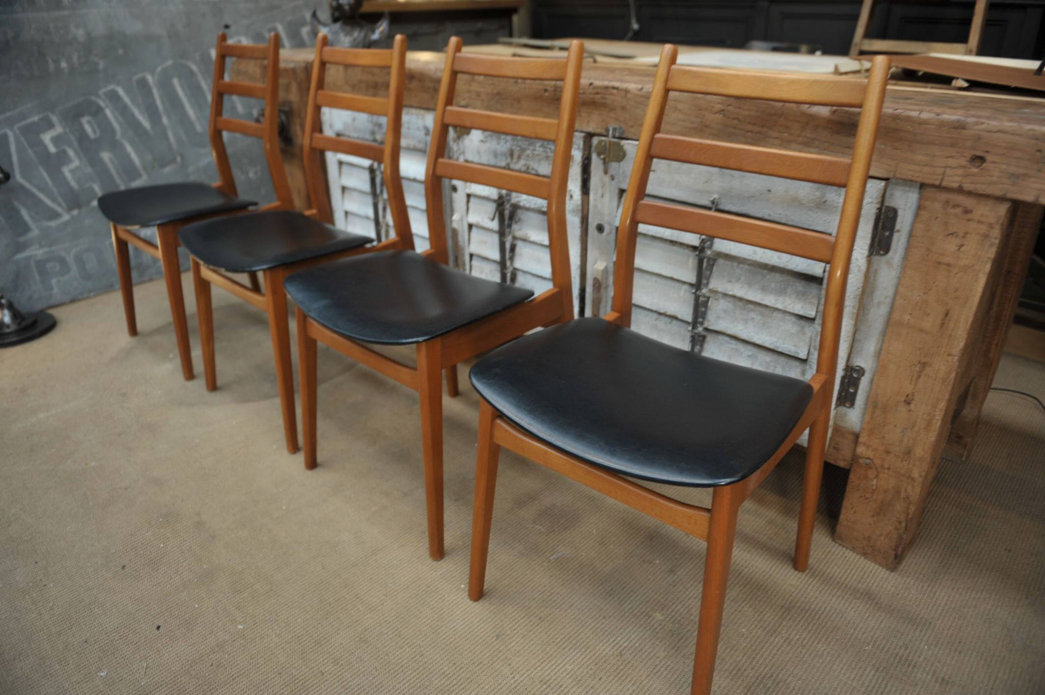 Lot de 6 ancienne chaises vintage 1960
