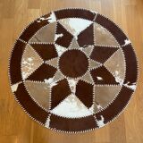 Vintage round cowhide rug 70